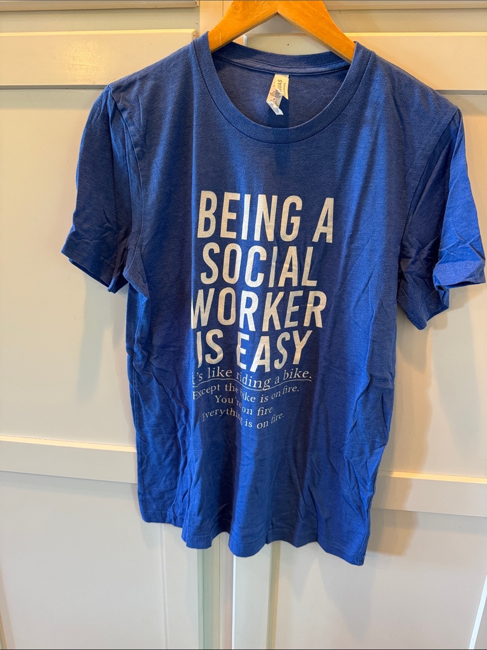 Bella Canvas Royal Blue Short Sleeve Tee with White Text